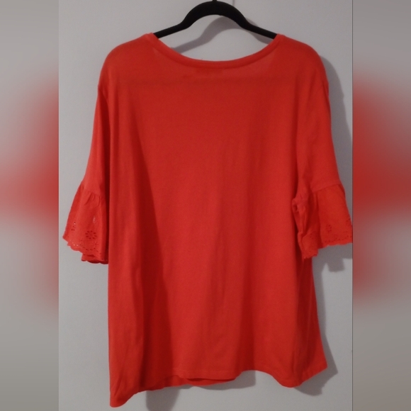 Vibrant Red Ruffle Sleeve Top - Picture 4 of 6